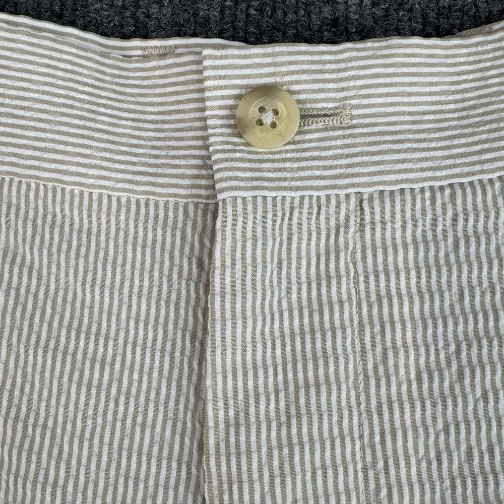 Peter Millar Shorts Mens 42 Beige White Seersucker Featherweight Golf Striped